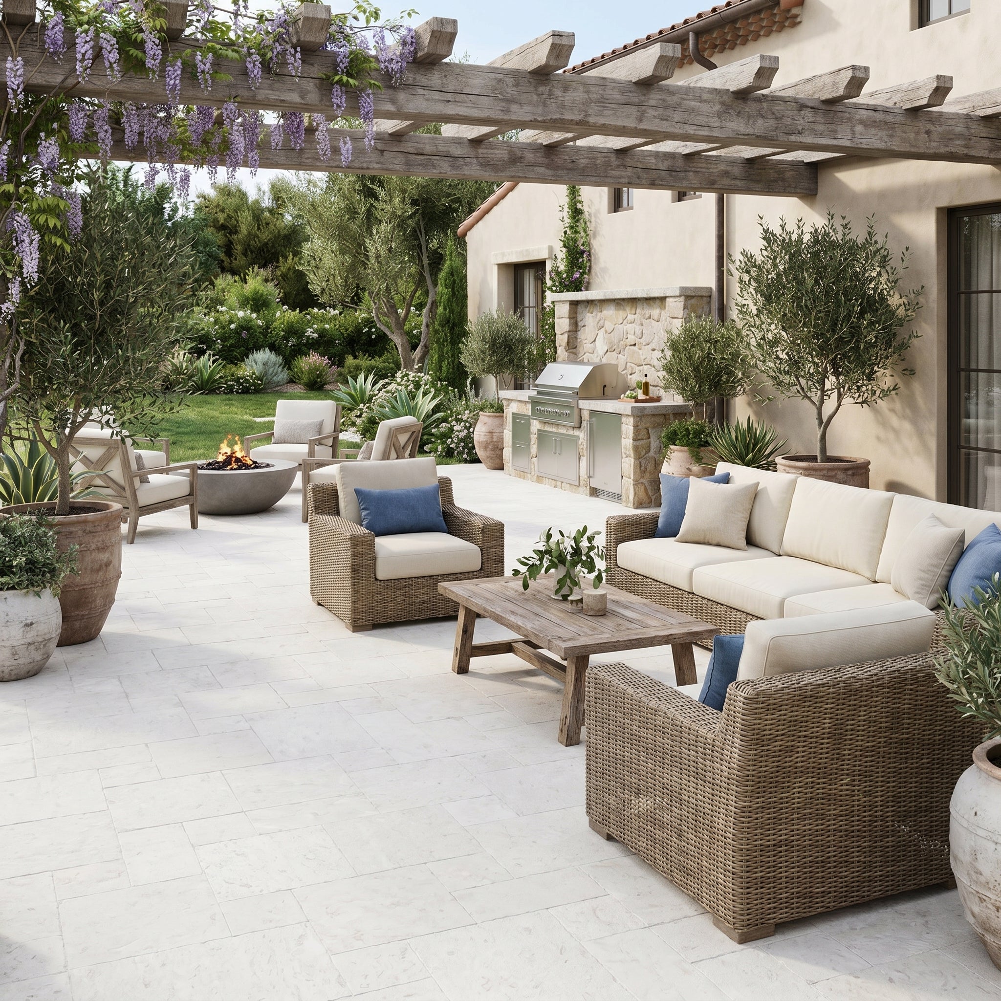 Shell Stone White Tumbled Limestone Pavers