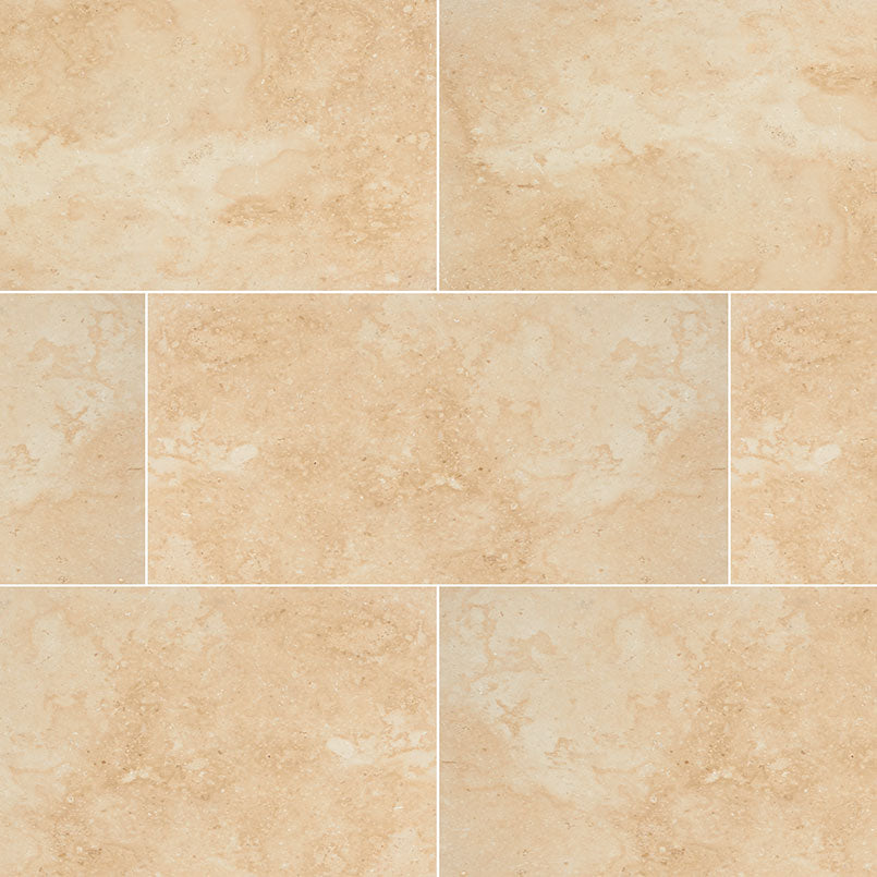 MSI Tuscany Ivory Tumbled Travertine Paver - 12"x24"