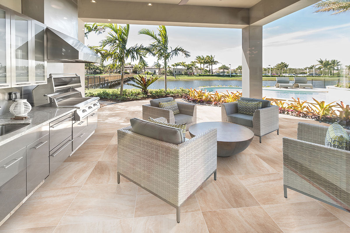 MSI Praia Crema Matte Anti-Slip Porcelain Pavers 24"x24" - Arterra Collection