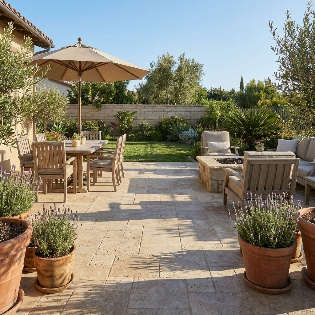 Meandros Walnut Travertine Pattern Pavers