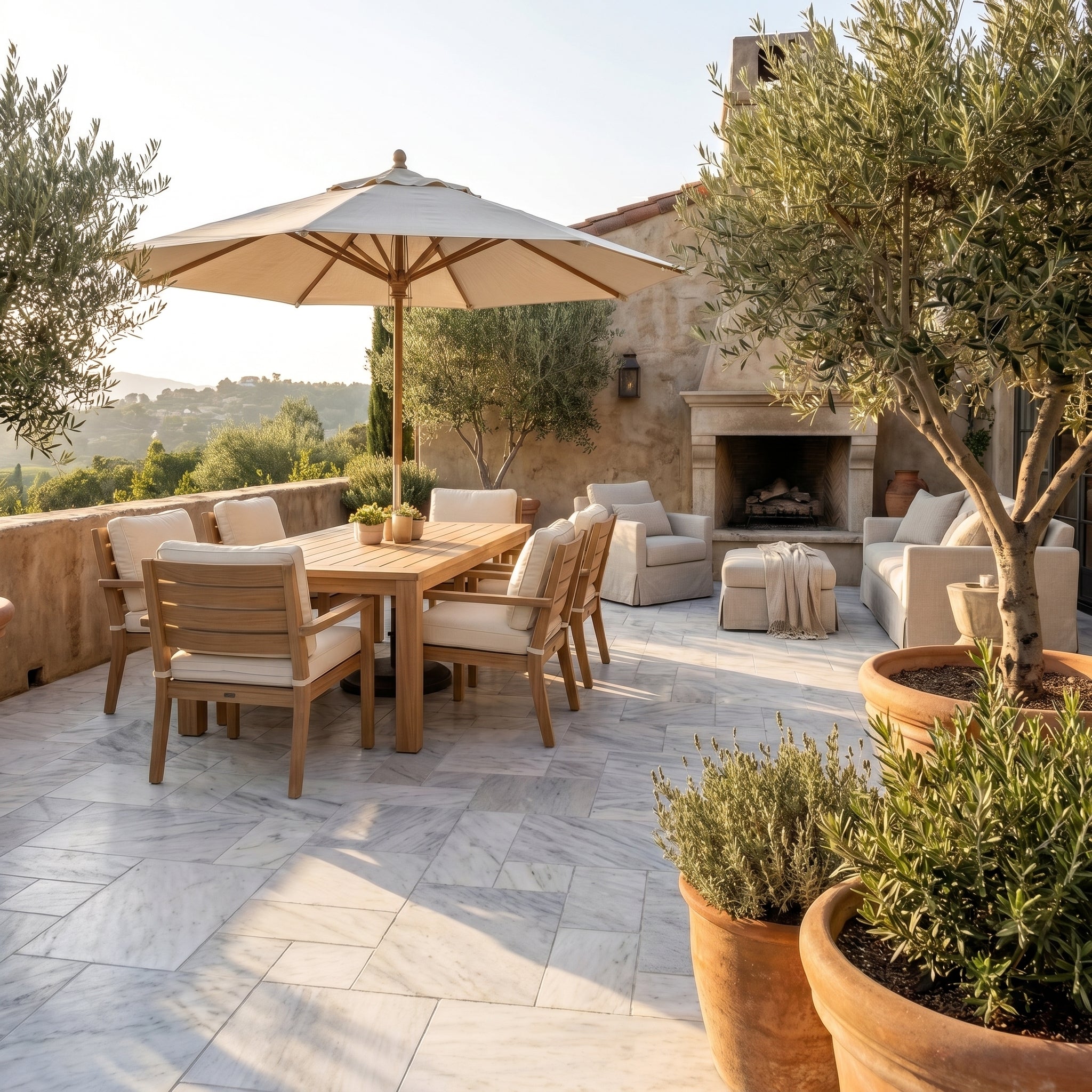 Solto White Marble Leathered Pavers