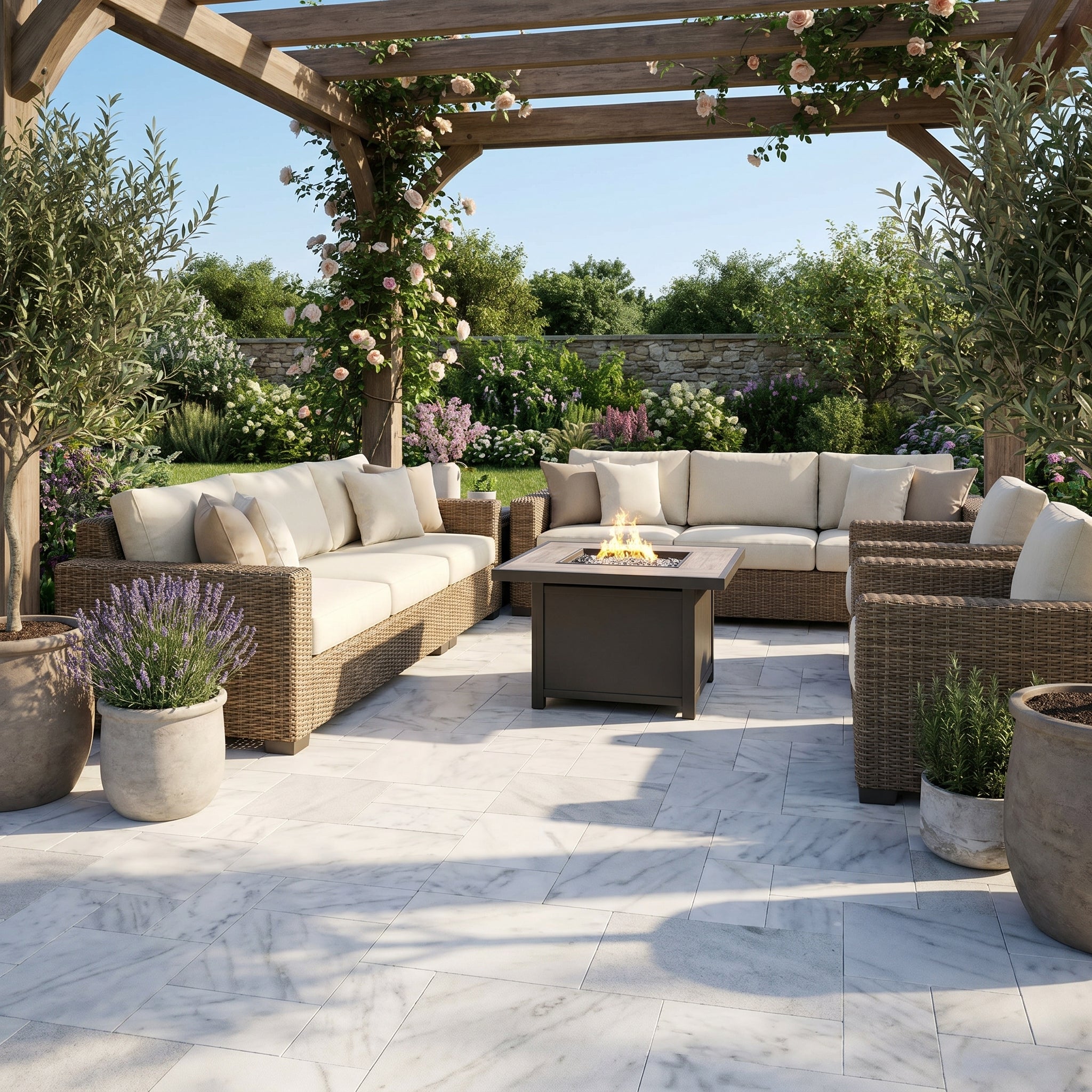 Turkish Carrara White Marble Sand-Blasted Pavers