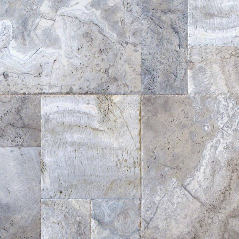 MSI Silver Tumbled Travertine Pattern Set Pavers