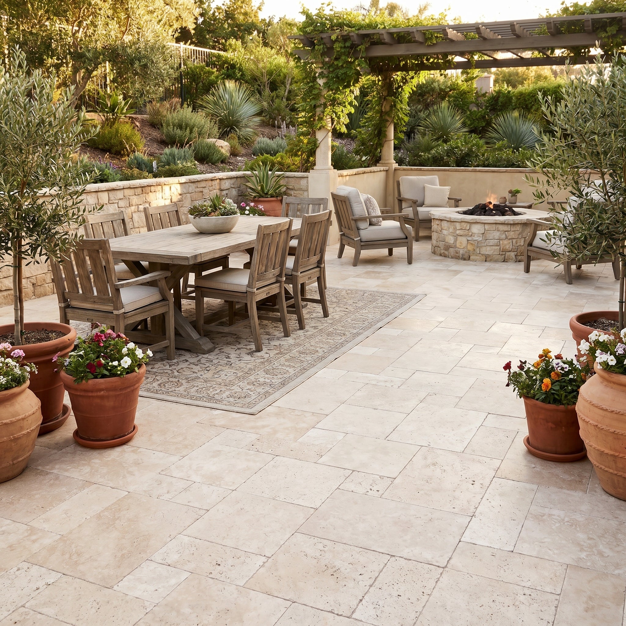 Travertine Miletos Ivory Tumbled Pavers