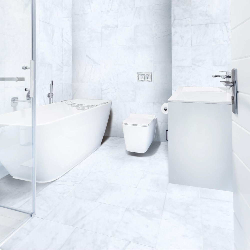 Carrara White Polished Marble Tile 3"x6"x3/8"